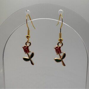 New handcrafted 14k Gold Plated “Rose Bloom” Earrings